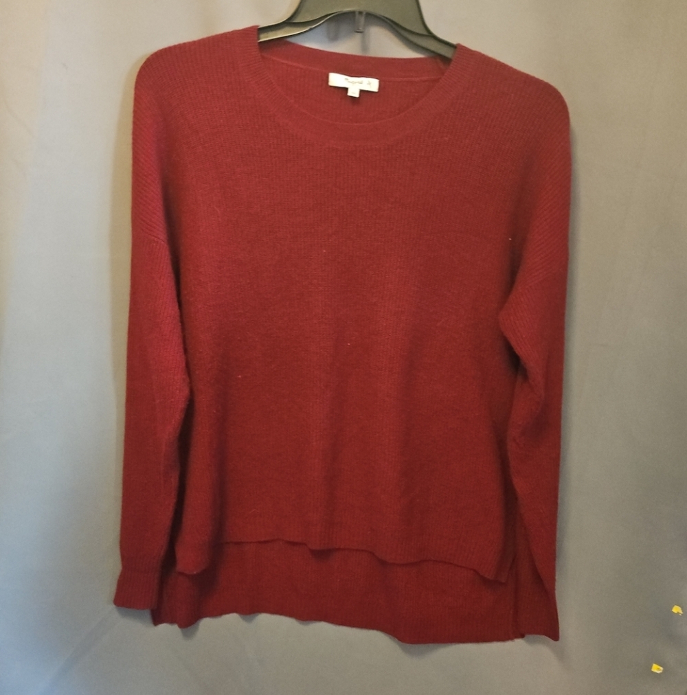 Madewell Sweater Women’s Size Large BURGUNDY Merino Wool Alpaca Knit Blend